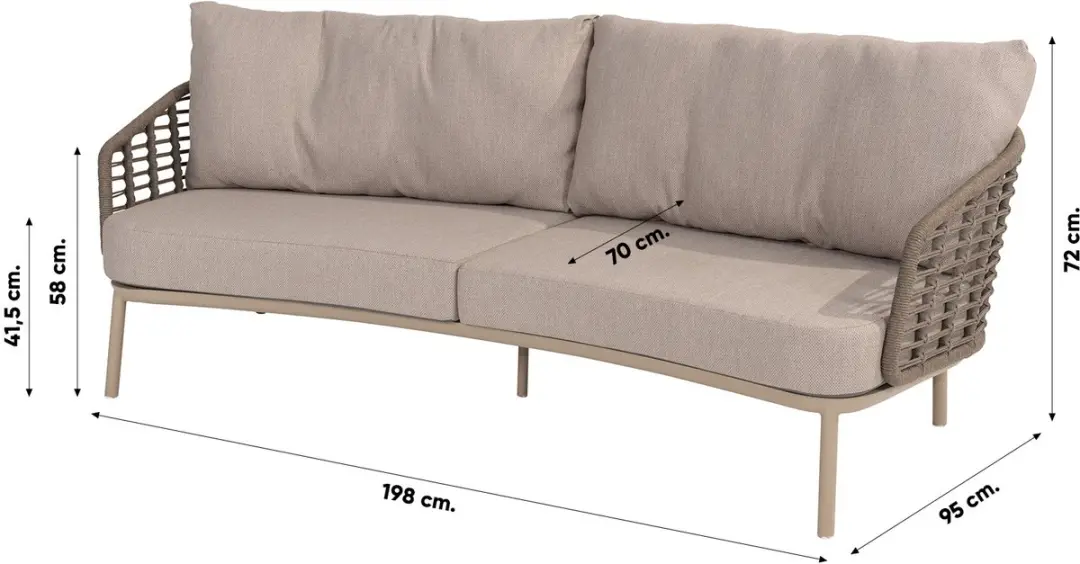 4 Seasons Outdoor Taste Puglia Loungeset 5 Zitplekken - 3-delig Taupe - afbeelding 2 van 6