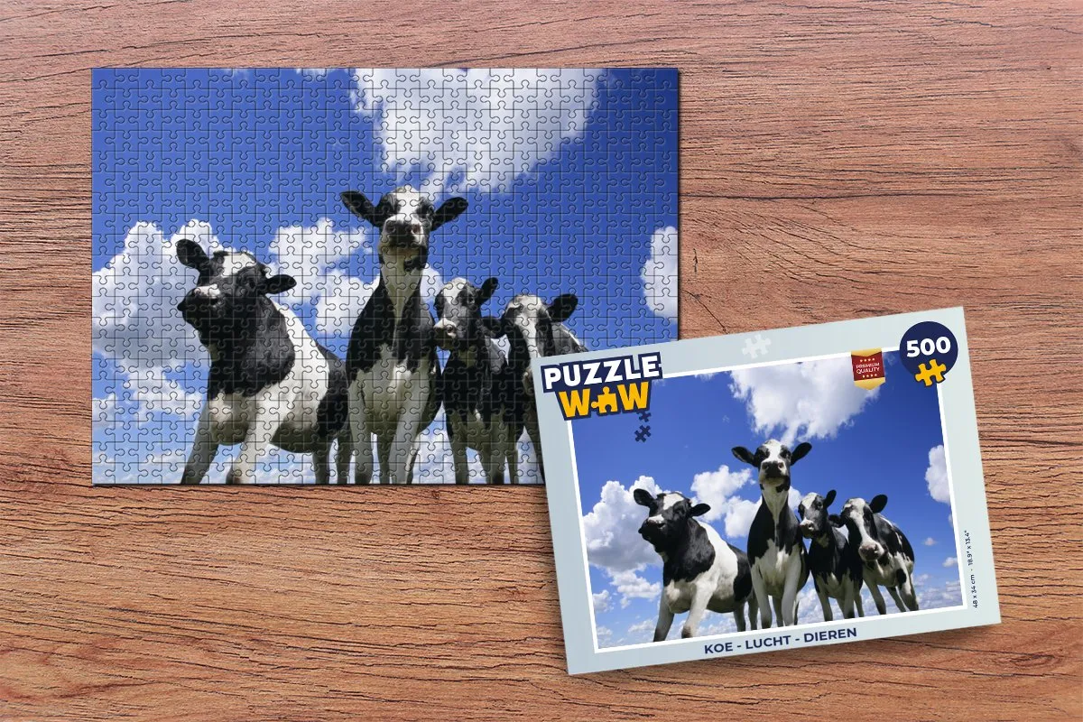 PuzzleWow Koe Lucht Dieren Legpuzzel 500 Stuks - Multicolor