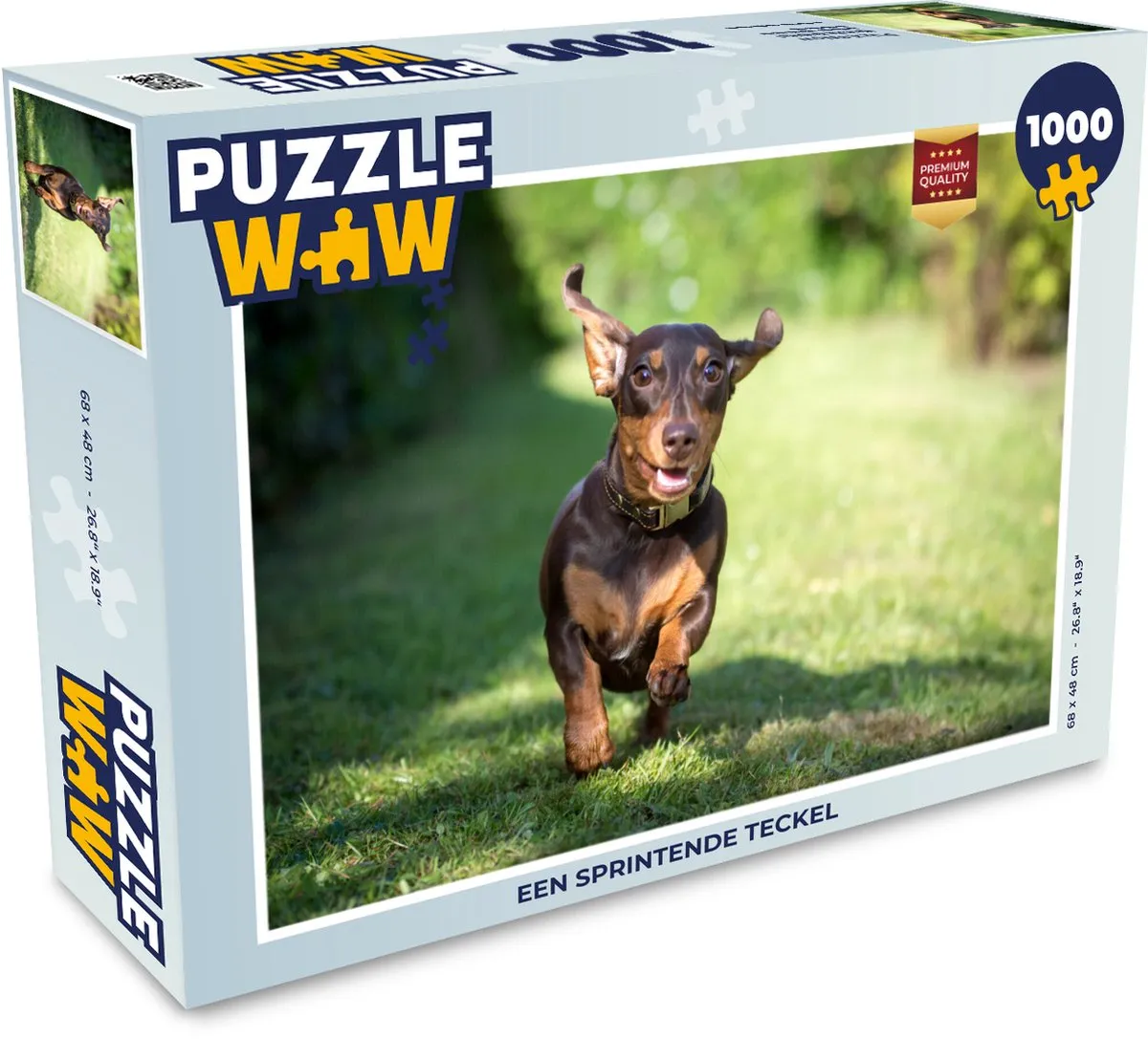 PuzzleWow Legpuzzel Een Sprintende Teckel 1000 Stuks - Multicolor