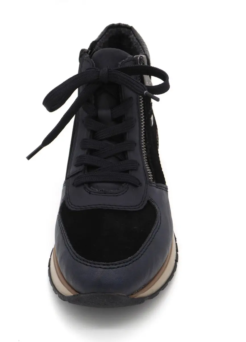 Rieker Dames Veterboots 49040-14 - Blauw - Maat 37