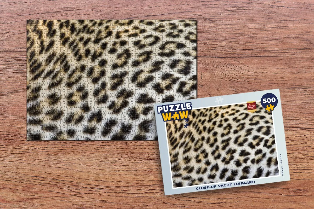 PuzzleWow Close-up Luipaard Legpuzzel 500 Stuks - Multicolor