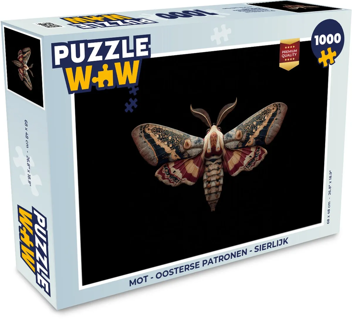 PuzzleWow Mot Legpuzzel 1000 Stuks - Oosterse Patronen