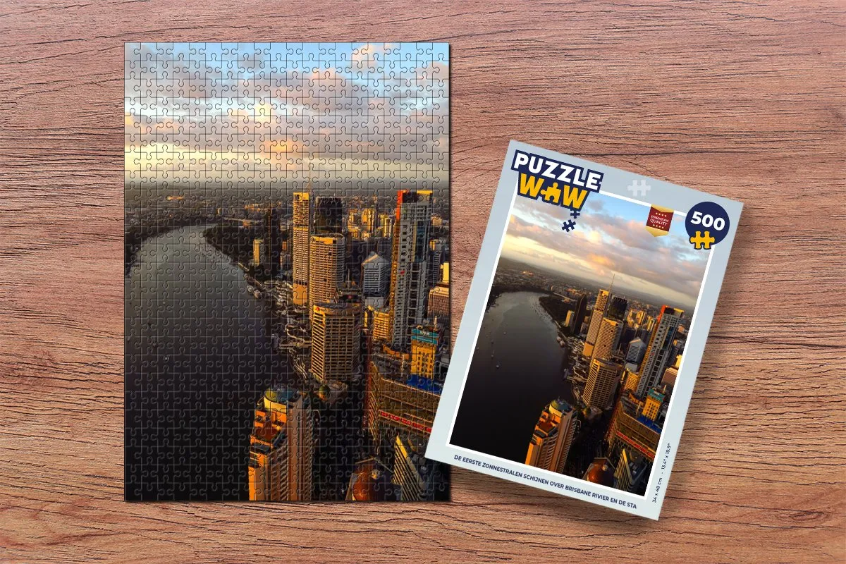 PuzzleWow Legpuzzel Brisbane Rivier 500 Stuks - Multicolor