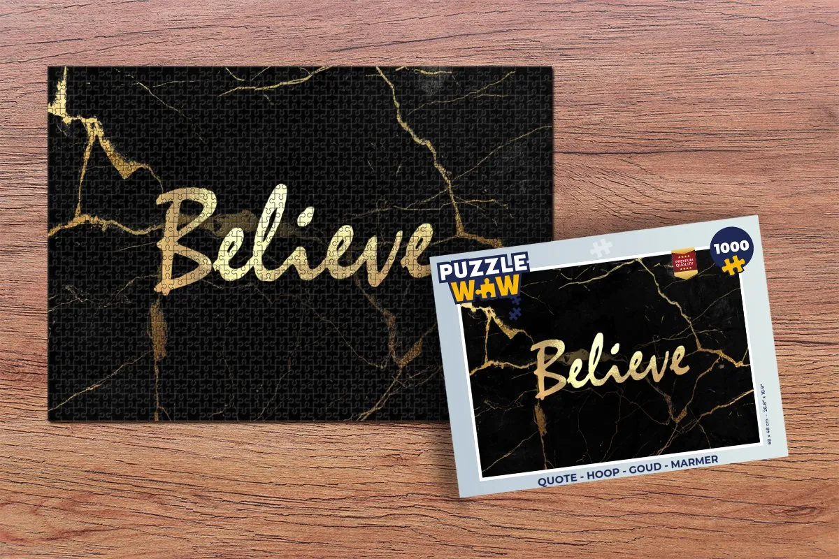 PuzzleWow Quote Hoop Legpuzzel 1000 Stuks - Marmerprint - Multicolor