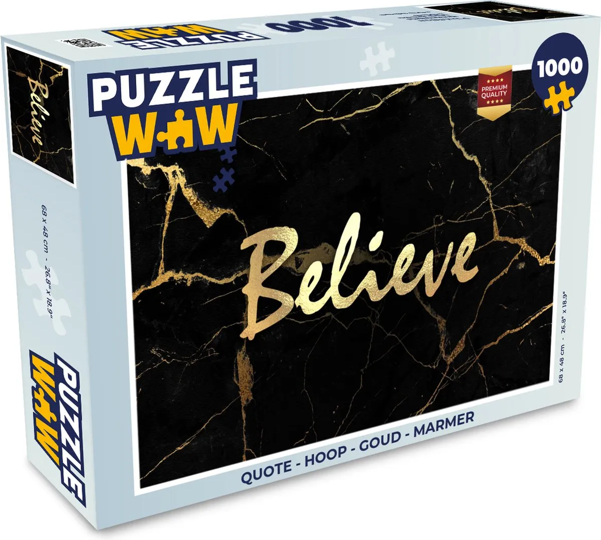 PuzzleWow Quote Hoop Legpuzzel 1000 Stuks - Marmerprint - Multicolor