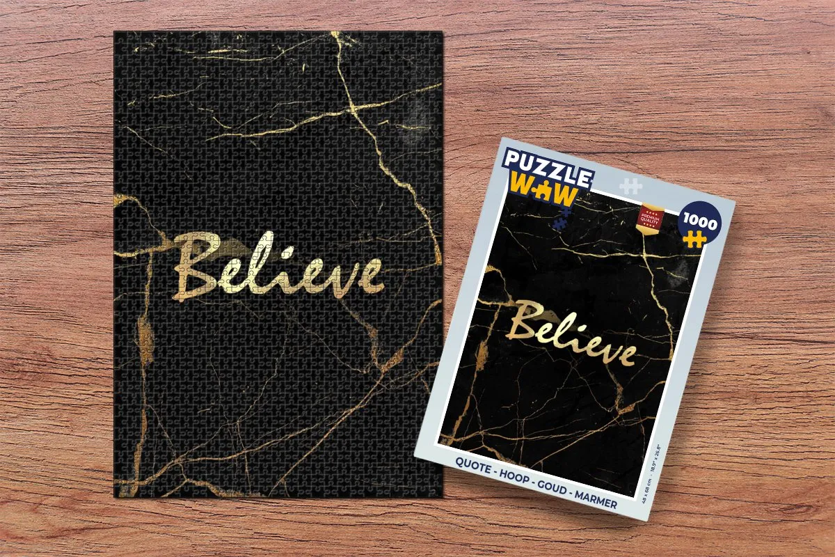 PuzzleWow Quote Hoop Legpuzzel 1000 Stuks - Marmerprint - Multicolor