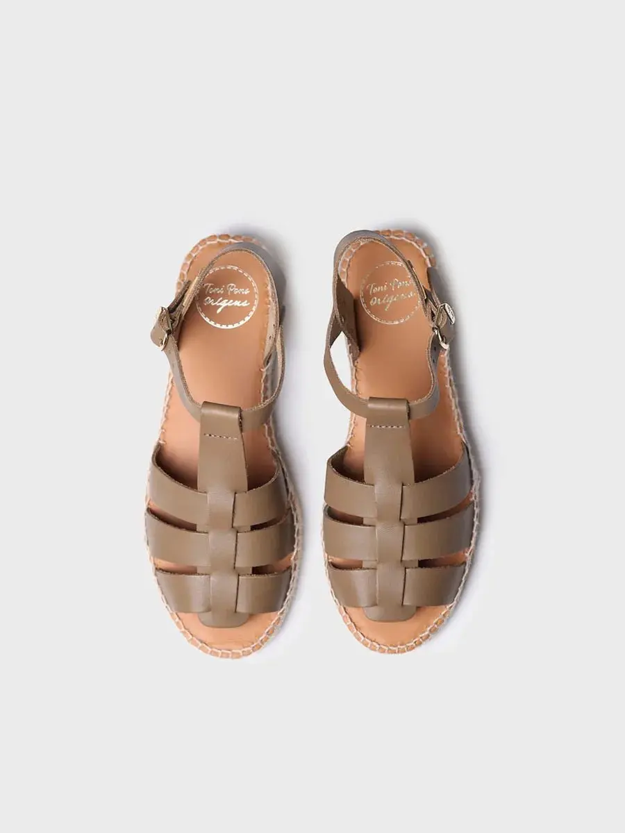 Platte leren jelly sandalen voor dames