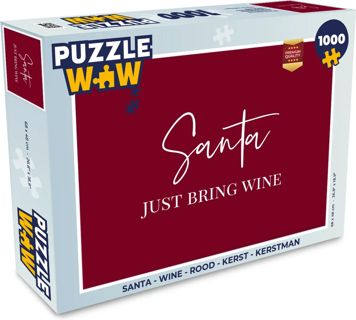 PuzzleWow Santa - Wine Legpuzzel 1000 Stuks - Rood
