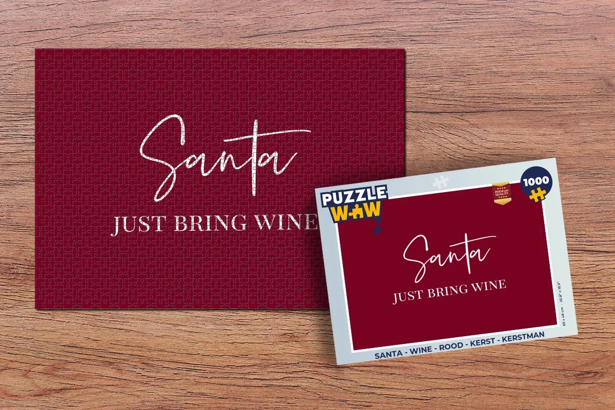 PuzzleWow Santa - Wine Legpuzzel 1000 Stuks - Rood