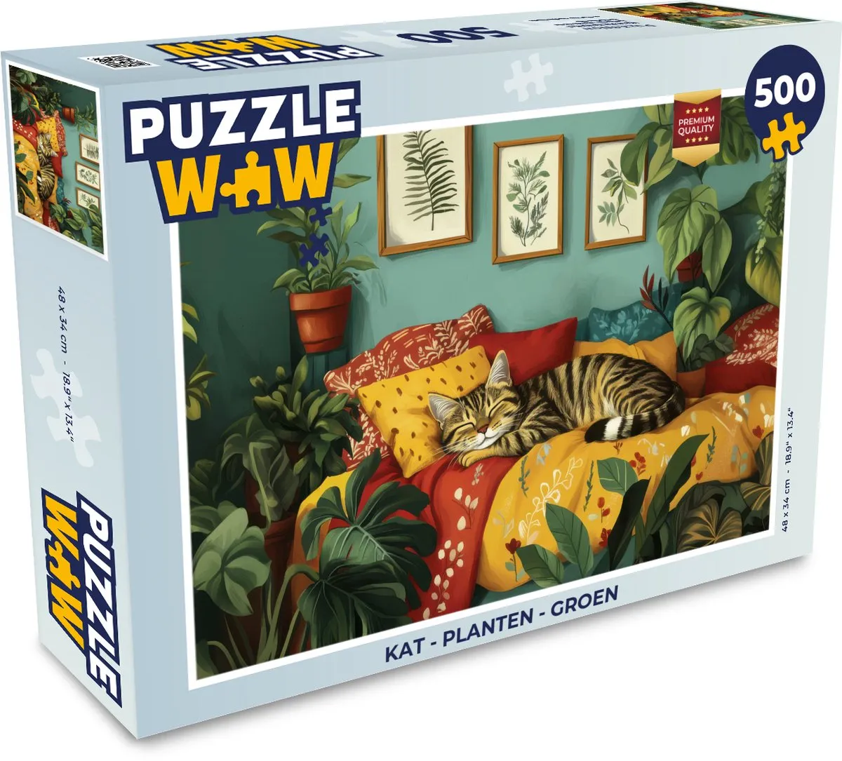 PuzzleWow Kat Planten Legpuzzel 500 Stuks - MPN 8721414225866
