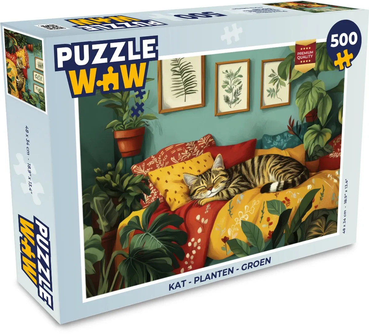 PuzzleWow Kat Planten Legpuzzel 500 Stuks - MPN 8721414225866