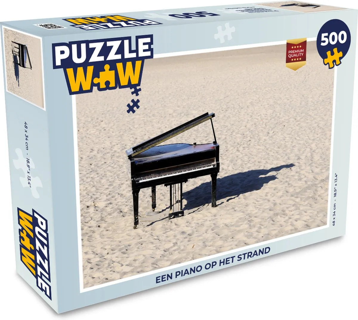 PuzzleWow Legpuzzel Een Piano Op Het Strand 500 Stuks - Multicolor