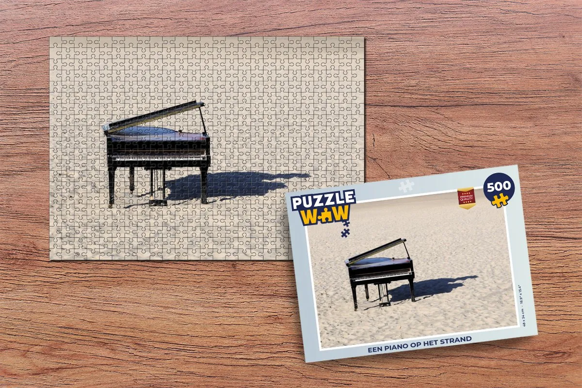 PuzzleWow Legpuzzel Een Piano Op Het Strand 500 Stuks - Multicolor