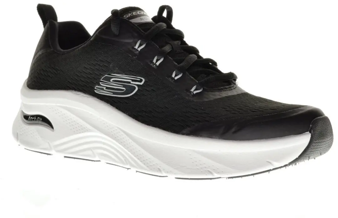 Skechers Zwarte Herensneaker Arch Fit Witte Zool maat 42.5