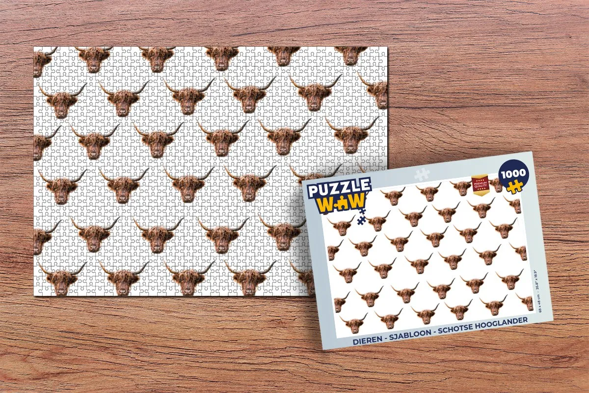 PuzzleWow Dieren Schotse Hooglander Legpuzzel 1000 Stuks - Multicolor