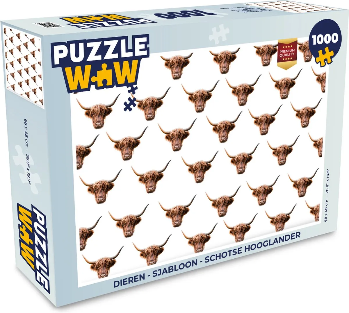 PuzzleWow Dieren Schotse Hooglander Legpuzzel 1000 Stuks - Multicolor