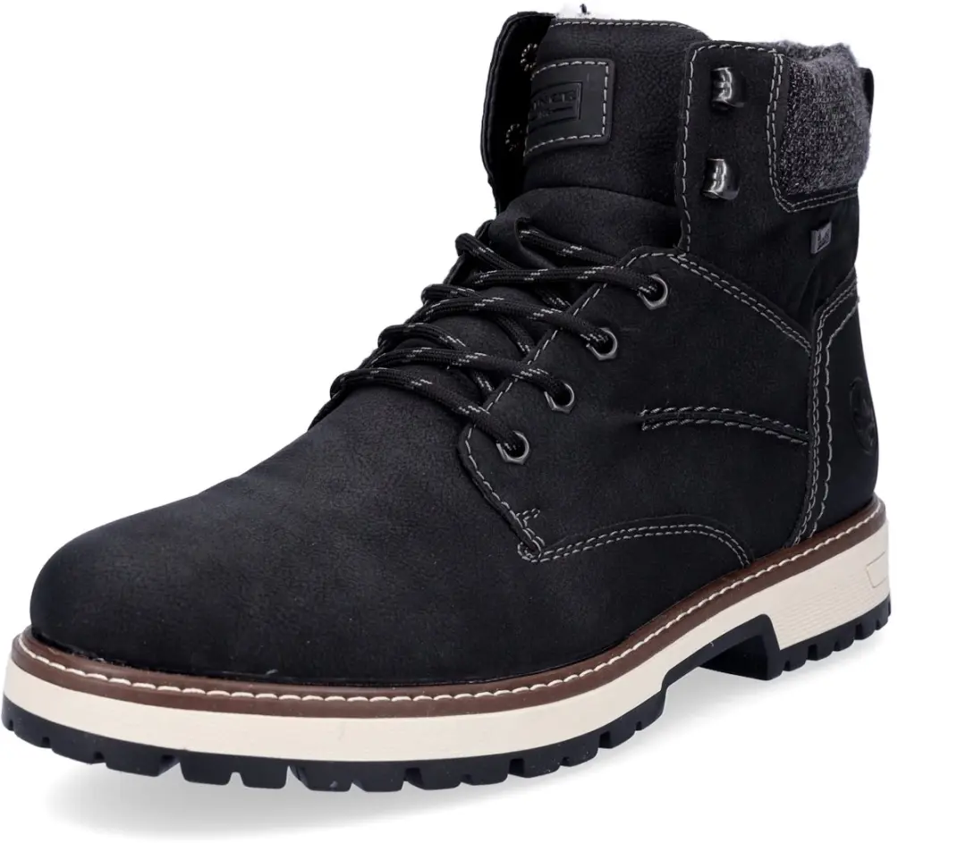 Rieker heren veterboot zwart