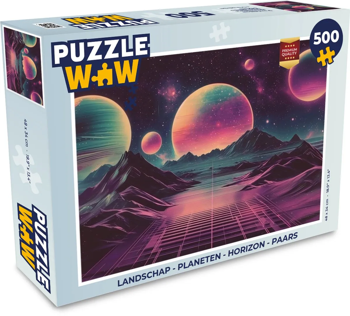 PuzzleWow Planeten Horizon Legpuzzel 500 Stuks - Paars