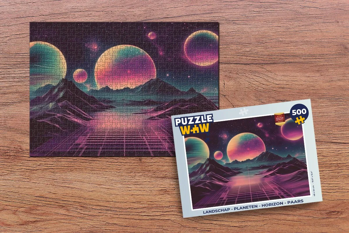 PuzzleWow Planeten Horizon Legpuzzel 500 Stuks - Paars