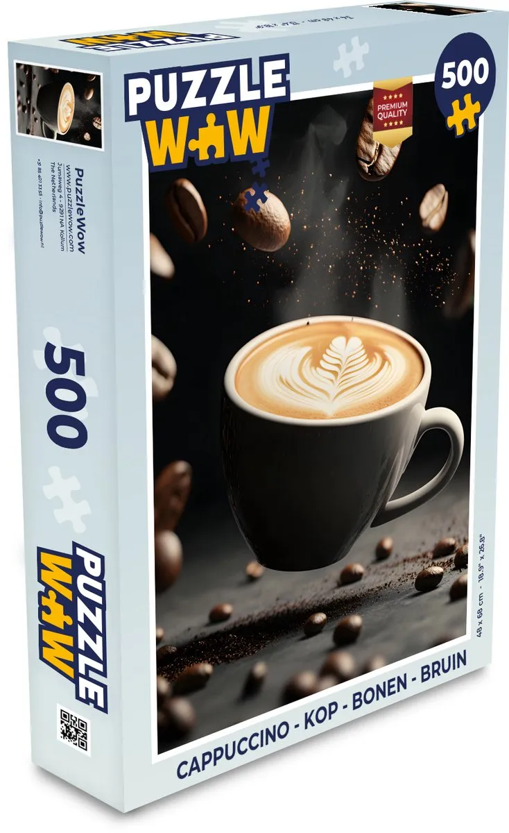 PuzzleWow Cappuccino Bonen Legpuzzel 500 Stuks - MPN 8721374596402