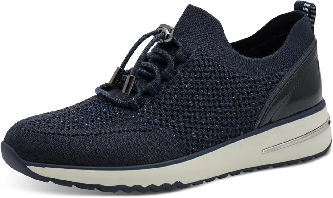 Marco Tozzi 2-24712-45 890 Sneakers instapveters maat 42 blauw met steentjes