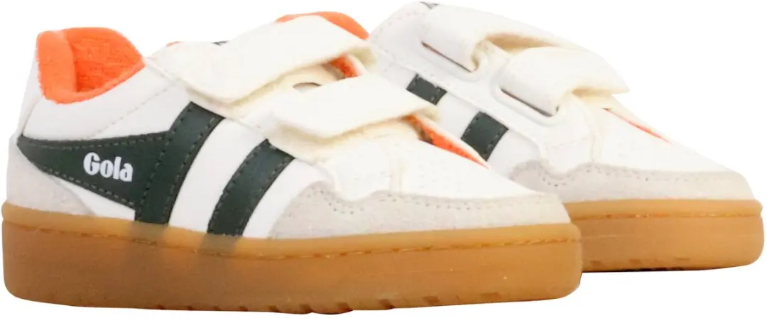 Gola Eagle Strap Kindertrainers 30 - Witte/Donkere kaki/Moody oranje - afbeelding 4 van 6