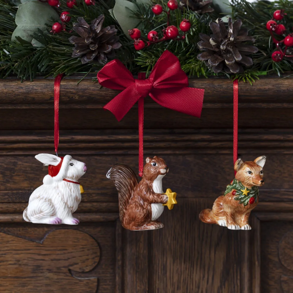 Villeroy & Boch Nostalgic Ornaments Waldtiere Set - 3 Stuks Premium Porselein