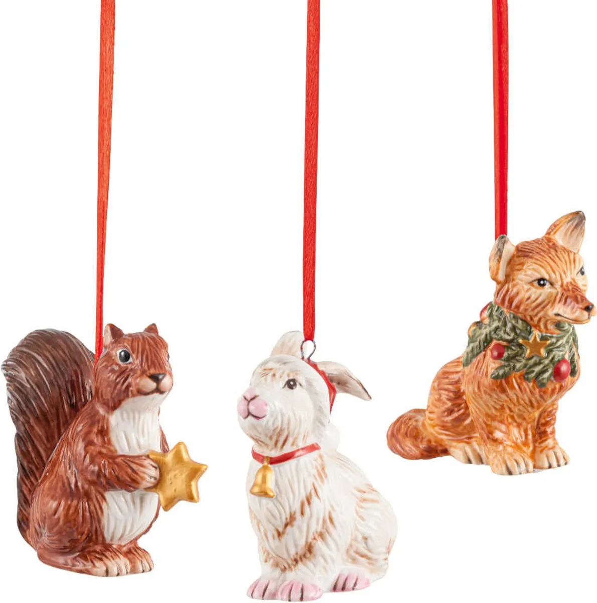 Villeroy & Boch Nostalgic Ornaments Waldtiere Set - 3 Stuks Premium Porselein