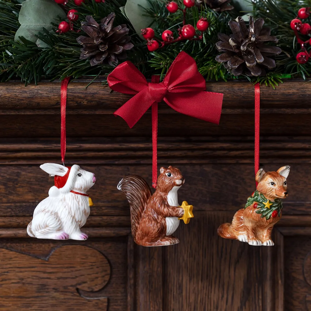 Villeroy & Boch Nostalgic Ornaments Waldtiere Set - 3 Stuks Premium Porselein