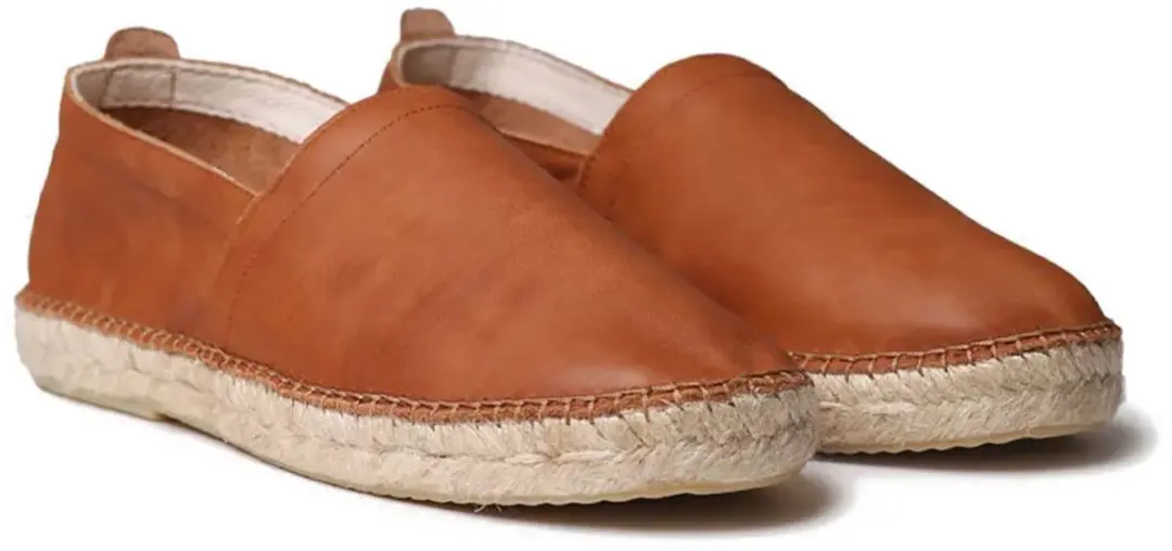 Gesloten espadrilles voor heren van leer met jutezool