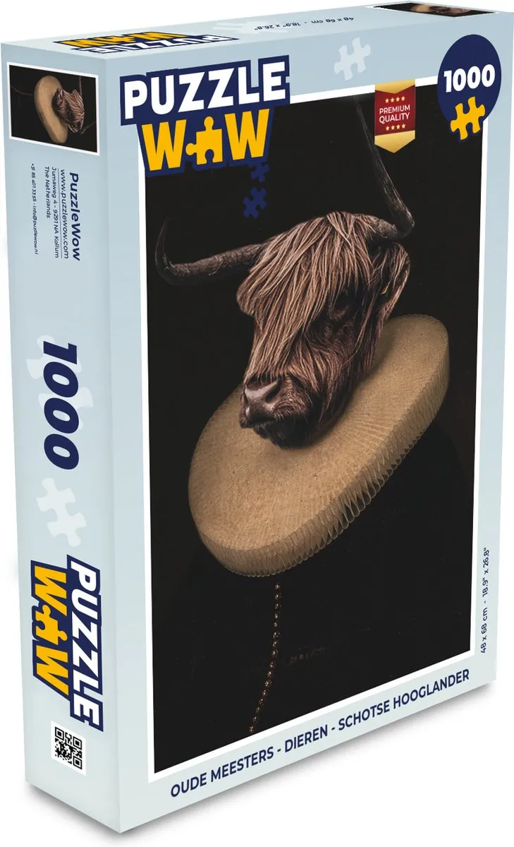 PuzzleWow Oude Meesters Schotse Hooglander Legpuzzel 1000 Stuks - Multicolor