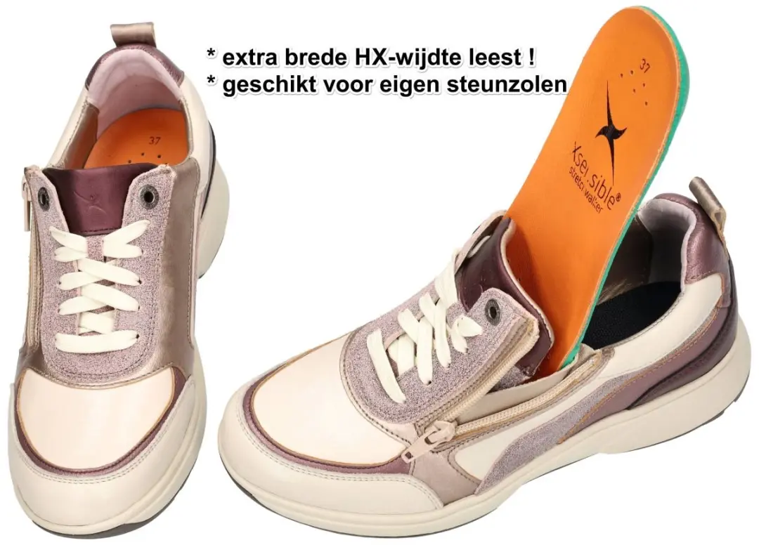 Xsensible 30222.3 Dames Sneakers - Maat 41 - Off-White/Crème/Ivoor - afbeelding 5 van 6