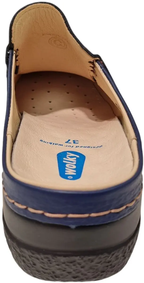 Wolky Leren Dames Muilen Roll Moc - Blauw - 43 - afbeelding 4 van 6