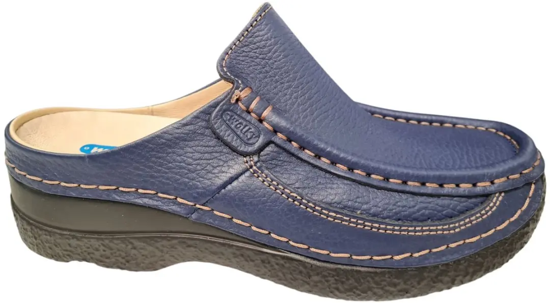 Wolky Leren Dames Muilen Roll Moc - Blauw - 43 - afbeelding 2 van 6