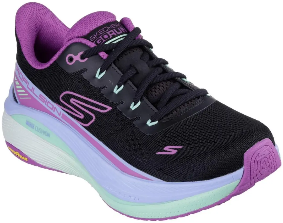SKECHERS MAX CUSHIONING PROPULSION, comfortbale shoes, 128901-BKPR, Female, Blac