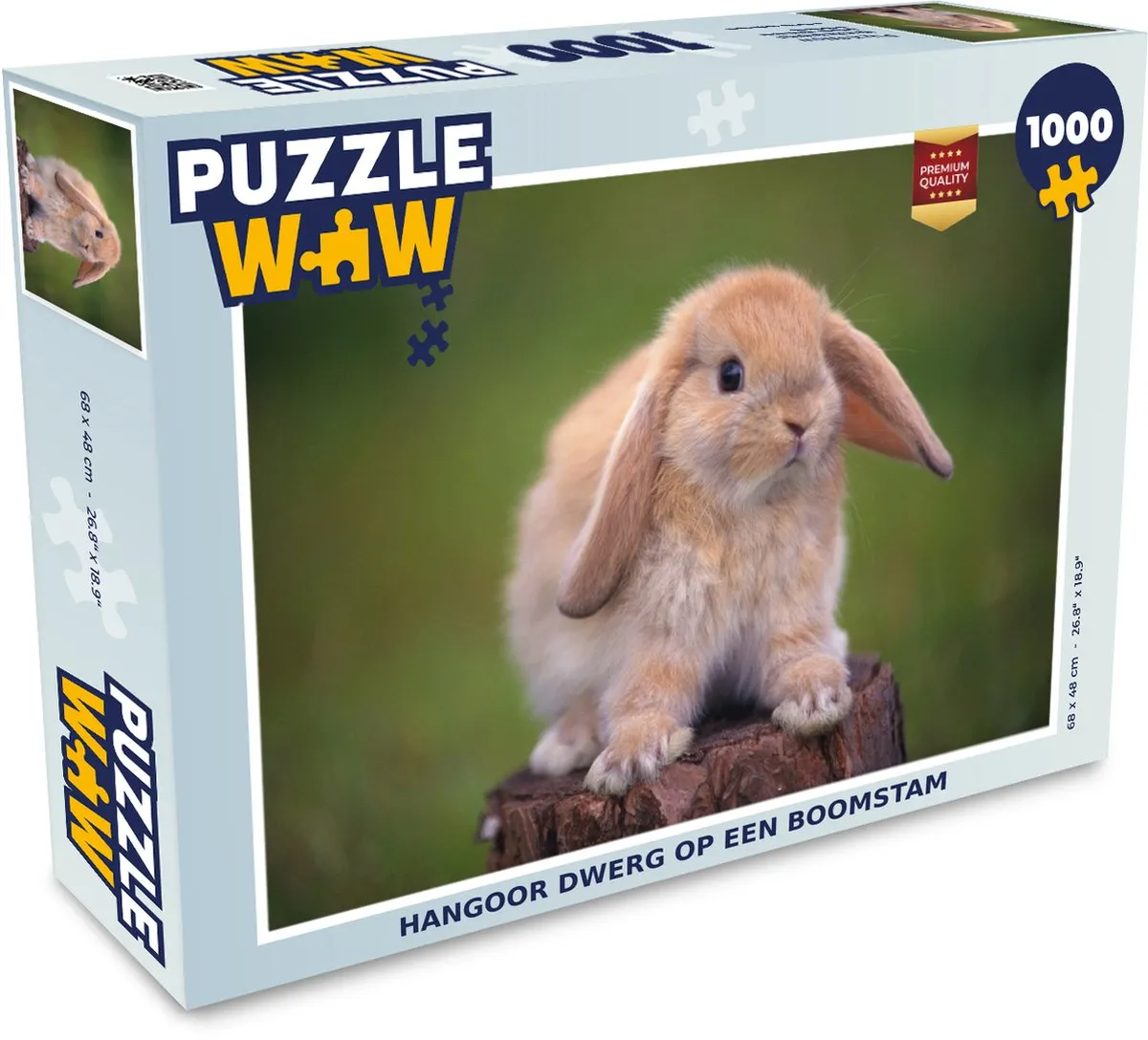 PuzzleWow Legpuzzel Hangoor Dwerg Boomstam 1000 Stuks - Multicolor