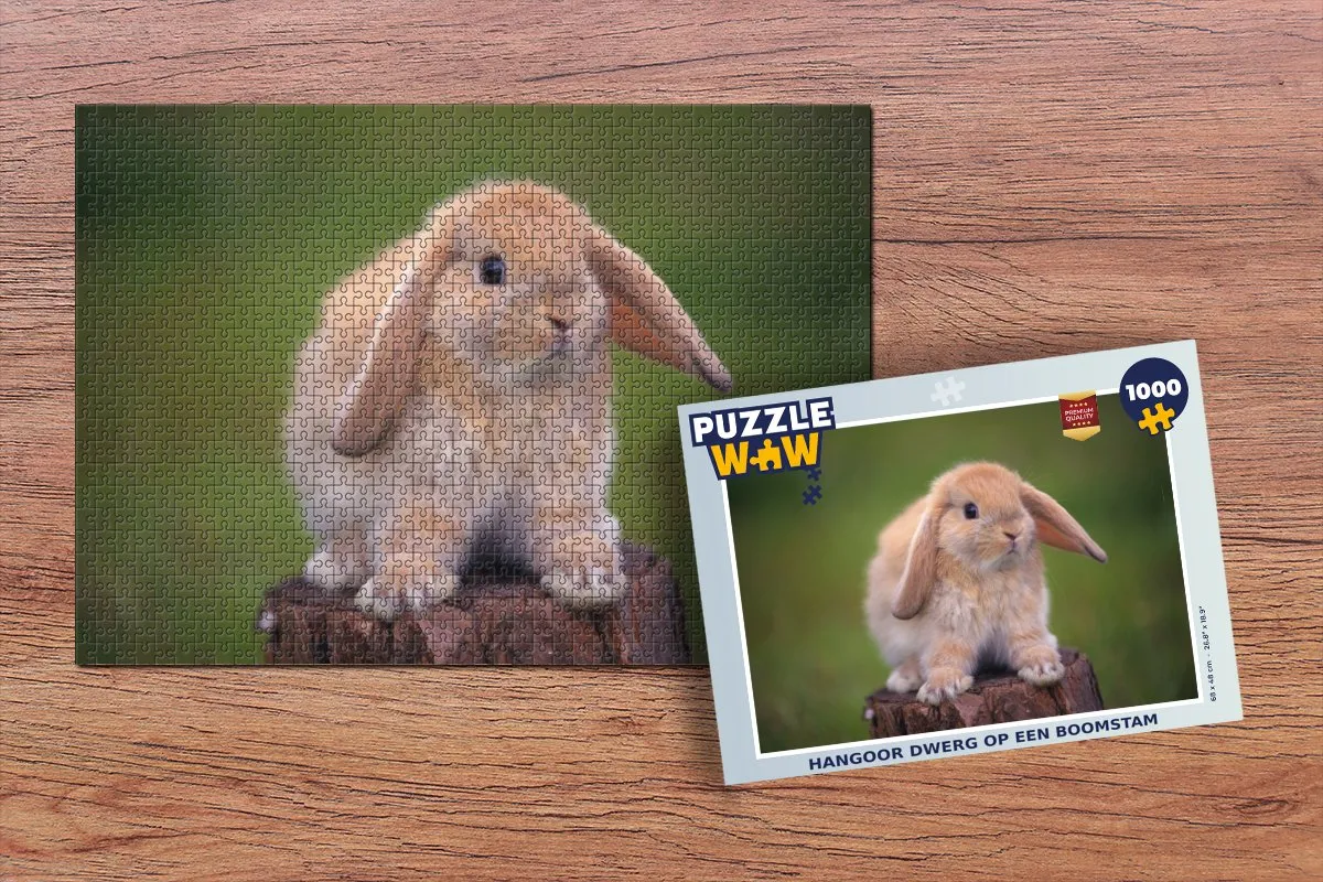 PuzzleWow Legpuzzel Hangoor Dwerg Boomstam 1000 Stuks - Multicolor