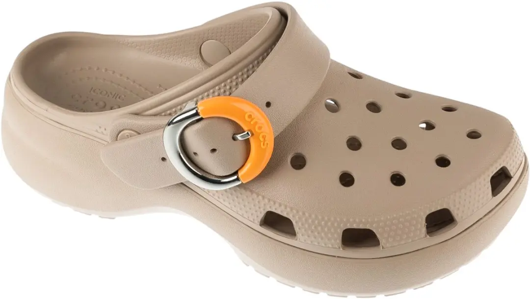 Crocs Classic Platform Buckle Klompen Beige EU 37-38 Vrouw