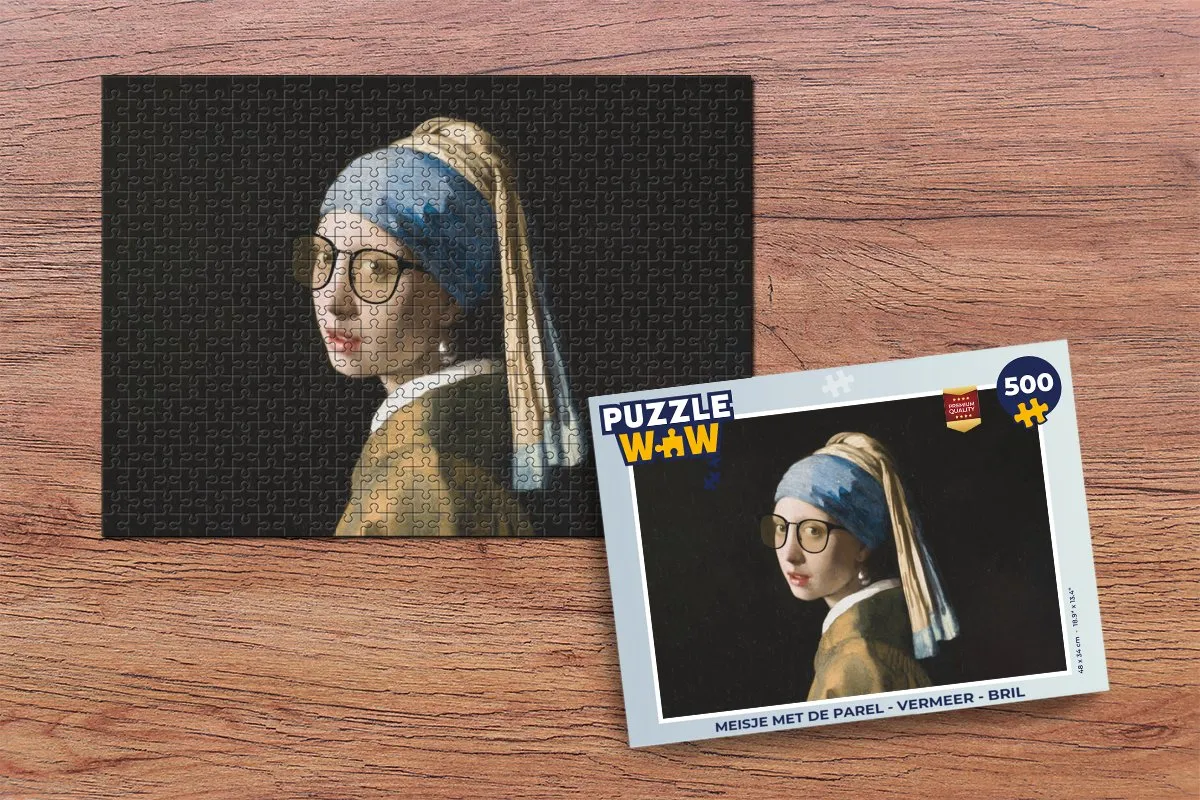 PuzzleWow Vermeer Meisje met de parel Legpuzzel 500 Stuks - Multicolor