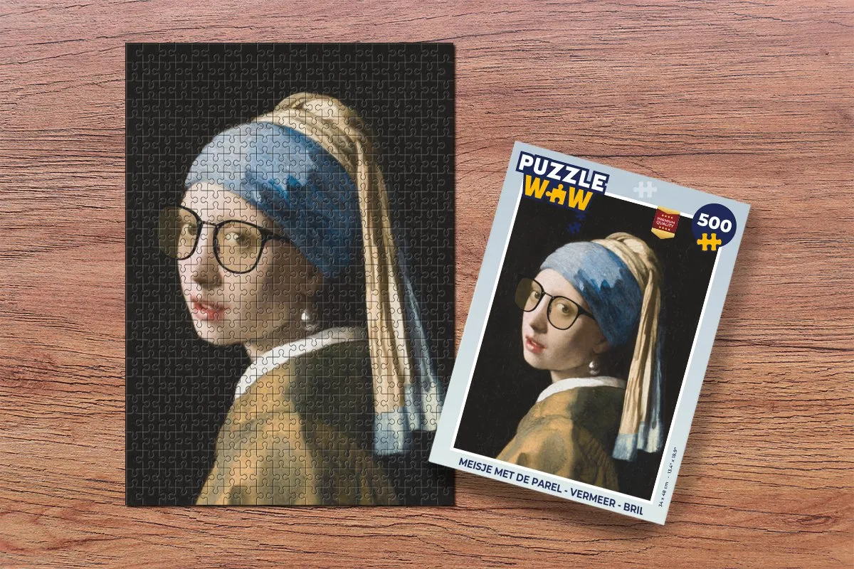 PuzzleWow Vermeer Meisje met de parel Legpuzzel 500 Stuks - Multicolor