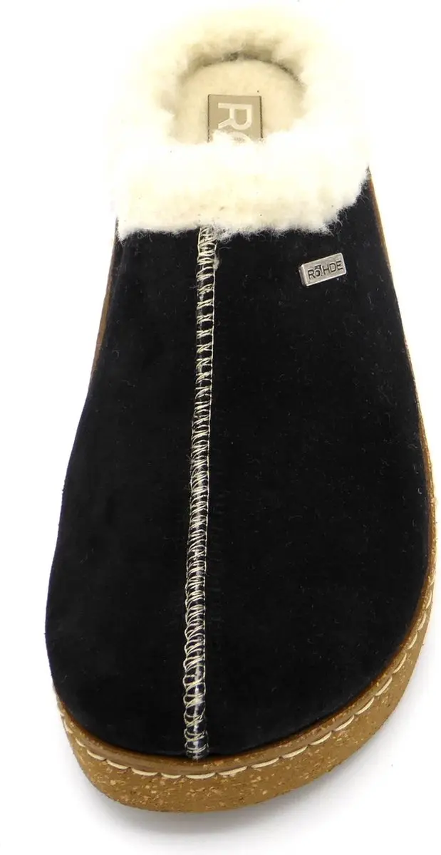 Rohde Dames Pantoffel 6125-90 - Maat 43 - Zwart
