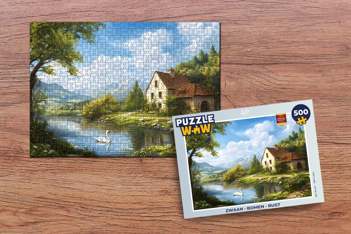 PuzzleWow Zwaan - Bomen Rust Legpuzzel 500 Stuks - Natuur