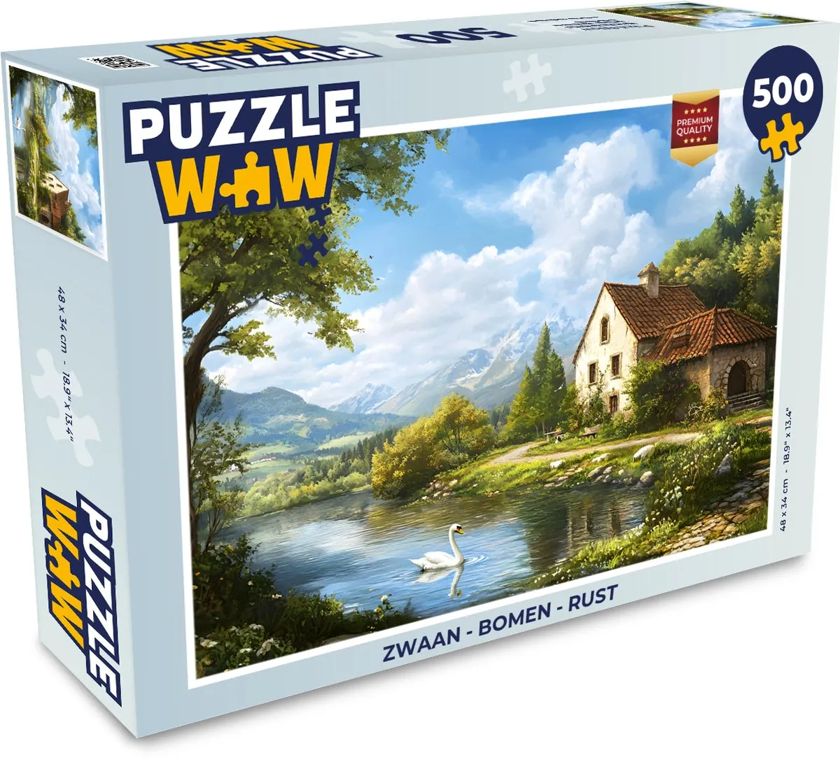 PuzzleWow Zwaan - Bomen Rust Legpuzzel 500 Stuks - Natuur