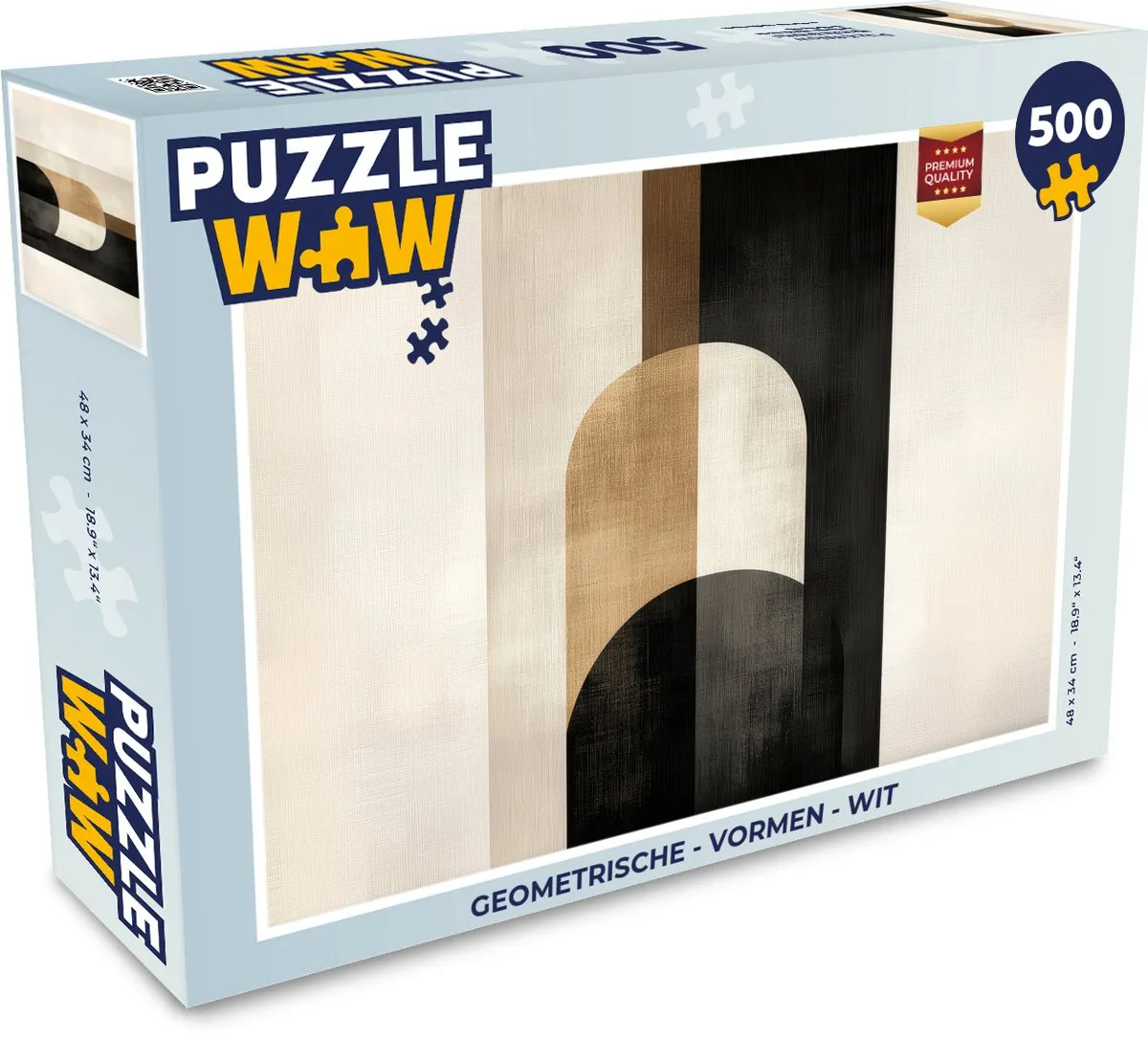 PuzzleWow Geometrische Vormen Legpuzzel 500 Stuks - Goud/Zwart