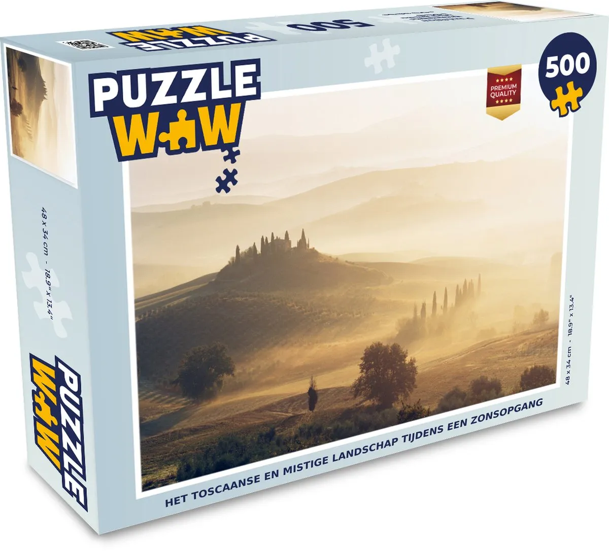 PuzzleWow Toscane Legpuzzel 500 Stuks - Multicolor