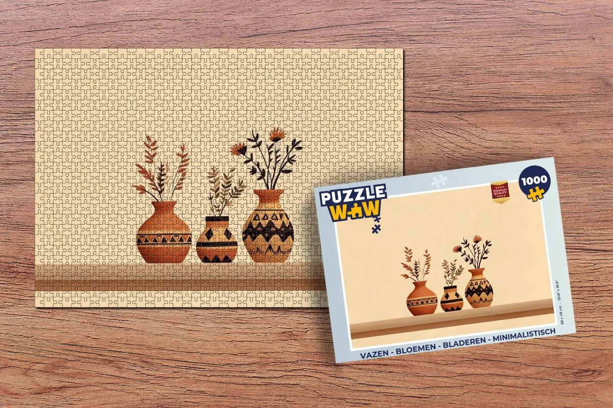 PuzzleWow Vazen Legpuzzel 1000 Stuks - Bloemen