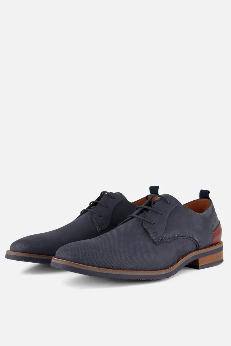 Van Lier Amalfi Veterschoenen blauw Nubuck