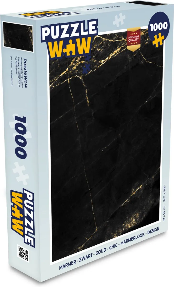 PuzzleWow Marmerlook Legpuzzel 1000 Stuks - Multicolor