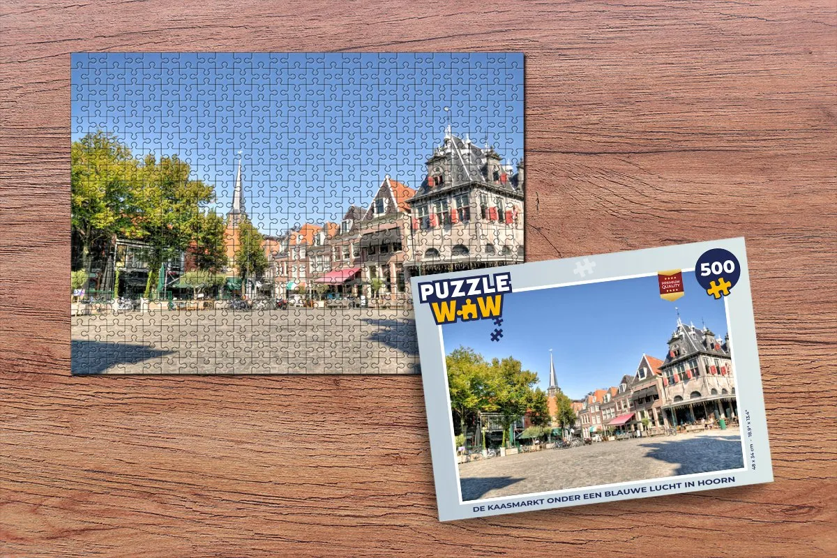 PuzzleWow Legpuzzel De Kaasmarkt Hoorn 500 Stuks