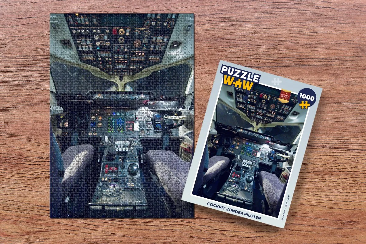 PuzzleWow Cockpit zonder piloten Legpuzzel 1000 Stuks - Multicolor